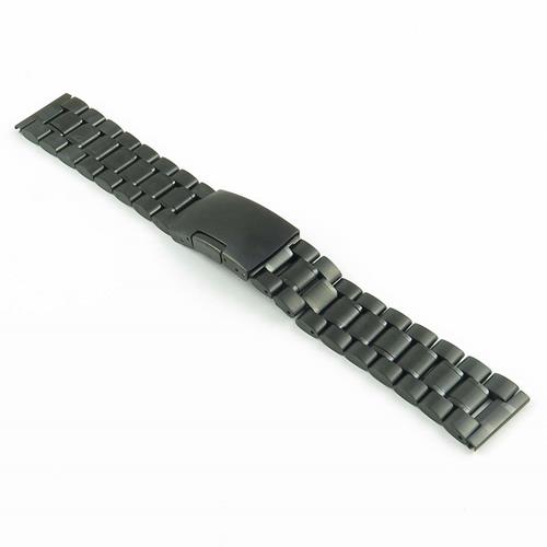 STRAPSCO  Matte Solid Stainless Steel Watch Band for Seiko In Size 26MM In Black