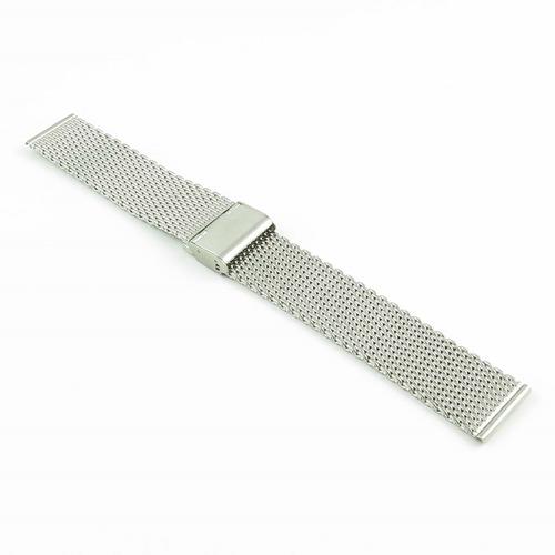 STRAPSCO  Mesh Stainless Steel Adjustable Clasp Watch Band In Size 24MM In Multicolor