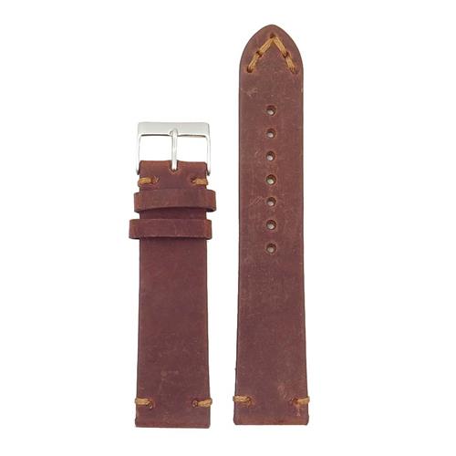 DASSARI Tribute Extra Long Vintage Italian Leather Watch Strap in Rust 18mm