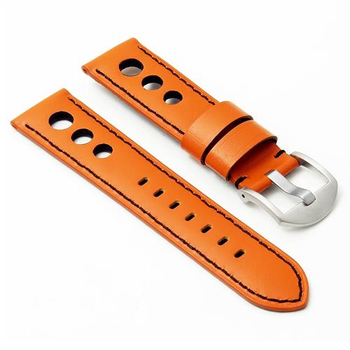 DASSARI  M5 Leather Rally Strap In & Black 20MM In Orange