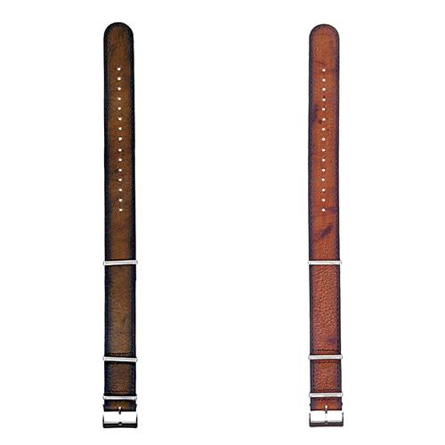 DASSARI Woodland Vintage Hand Finished Italian Leather NATO Watch Strap in Brown 26mm