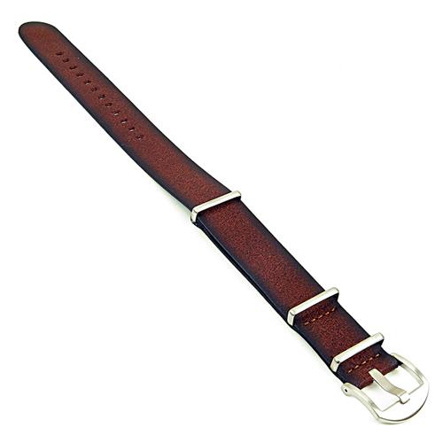 DASSARI Slater Distressed Italian Leather NATO Watch Strap in Rust 24mm