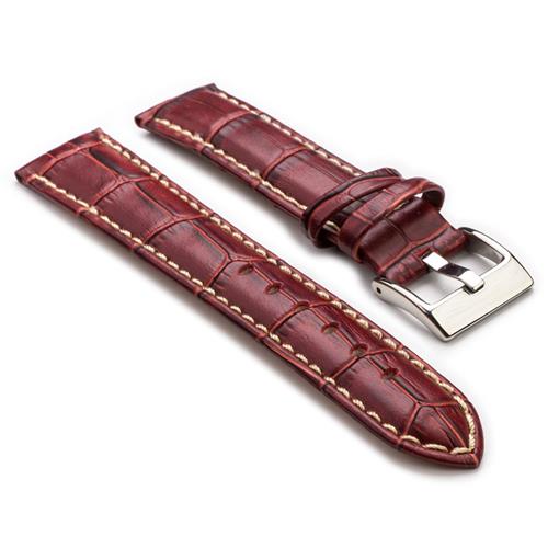 Image 1 de 4.. Bracelet en cuir de luxe de StrapsCo pour Apple Watch, crocodile rouille, taille 18&nbsp;mm