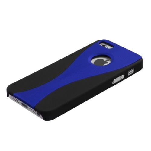 Insten C Wave Hard Cover Case For Apple iPhone 5 5S SE, Blue Black