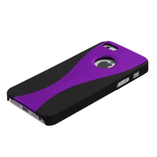 Cet étui rigide en caoutchouc Wave d’Apple pour iPhone 5 5S se, violet et noir
