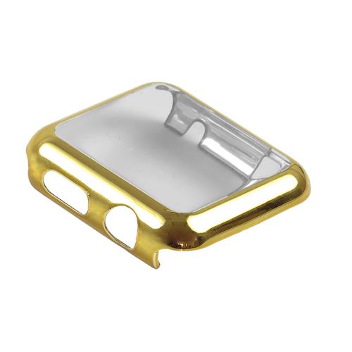 STRAPSCO  Apple Watch 38MM Series 1 Protective Case Cover With Built In Touch Crystal Clear Screen Protector In Gold