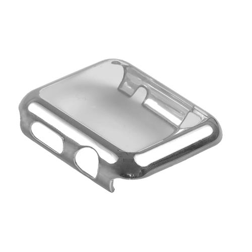 STRAPSCO  Apple Watch 42MM Series 1 Protective Case Cover With Built In Touch Crystal Clear Screen Protector In Silver