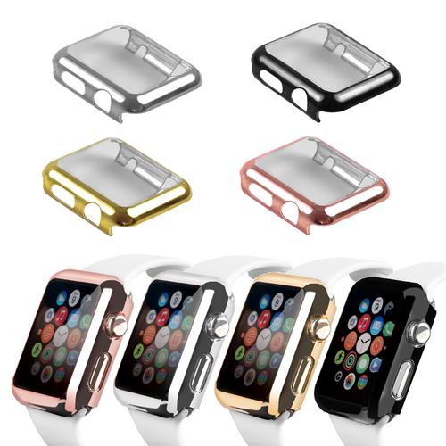 StrapsCo Apple Watch 42mm Series 1 Rose Gold Protective Case Cover with Built in Touch Crystal Clear Screen Protector