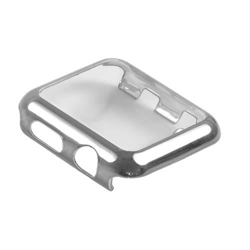 STRAPSCO  Apple Watch 42MM Series 2 Protective Case Cover With Built In Touch Crystal Clear Screen Protector In Silver