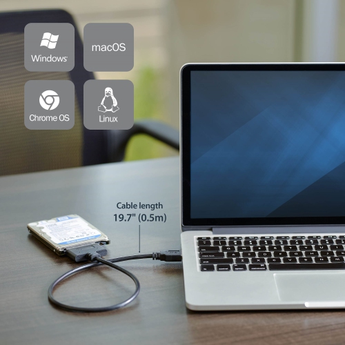 Câble adaptateur 0,5&nbsp;m SATA 3,0 à USB 3,2 de StarTech