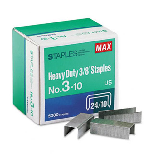 Max Usa 310 3/8 Leg Length Flat Clinch HvyDuty Staples for MXBHD3DF