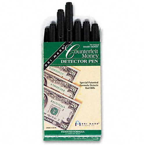 Drimark 351R1 Smart Money Counterfeit Bill Detector Pen for Use with U.S. Currency Pack of 12