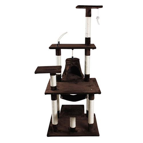 NICER INTERIOR  Ipet 65 Inch Cat Tree Condo Teepee Cat Furniture Pet House Cat Exercise Tree In In Brown