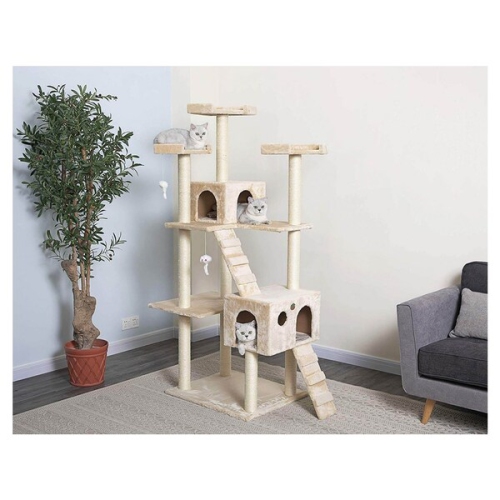 NICER INTERIOR  Ipet 71 Inch Cat Tree Condo Five Tier Scratcher Cat Furniture Pet House Cat Exercise Tree In In Beige