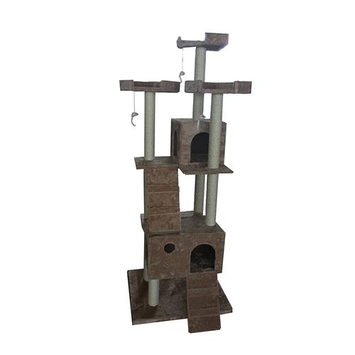 iPet 71 pouces Cat arbre Condo Cinq Niveau Scratcher Cat Pet Furniture Cat House exercice Arbre Beige