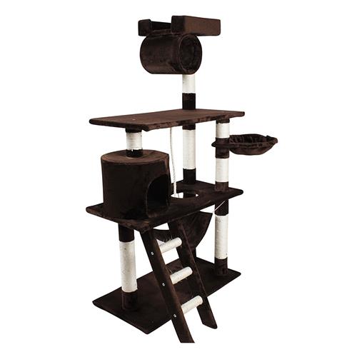 iPet 56 Inch Cat Tree Condo Cat Furniture Scratching Post Pet House Cat Exercise Tree in Brown