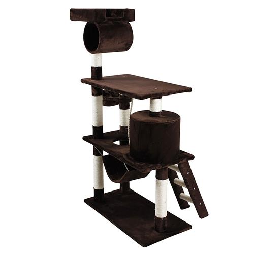 iPet 56 Inch Cat Tree Condo Cat Furniture Scratching Post Pet House Cat Exercise Tree in Brown