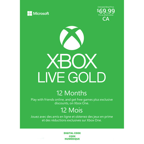 Abonnement Xbox Live Gold de 12 mois - Téléchargement numérique