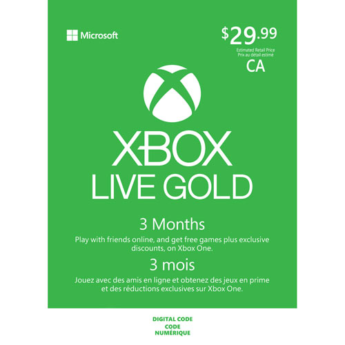 Abonnement Xbox Live Gold de 3 mois - Téléchargement numérique