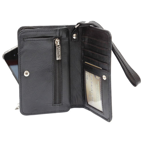 Ashlin Vita Leather Wristlet for iPhone 6/7 - Black