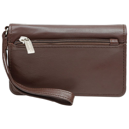 Ashlin Vita Leather Wristlet for iPhone 6/7 - Dark Brown