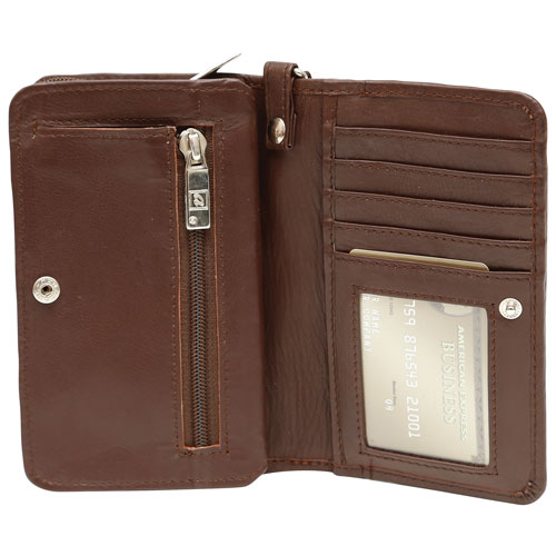 Ashlin Vita Leather Wristlet for iPhone 6/7 - Dark Brown