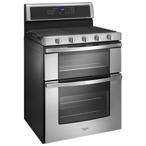 Whirlpool 30" 6.0 Cu. Ft. Double Oven 5-Burner Slide-In Gas Range (WGG745S0FS) - Stainless Steel