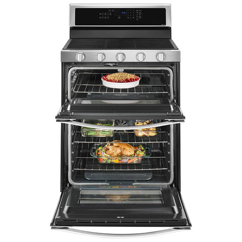 Whirlpool 30" 6.0 Cu. Ft. Double Oven 5-Burner Slide-In Gas Range (WGG745S0FS) - Stainless Steel