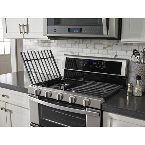Whirlpool 30" 6.0 Cu. Ft. Double Oven 5-Burner Slide-In Gas Range (WGG745S0FS) - Stainless Steel