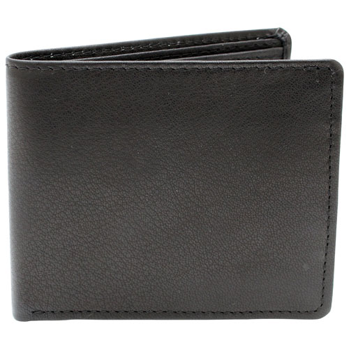 Ashlin Julian Slim Double Bi-Fold Leather Wallet - Black | Best Buy Canada