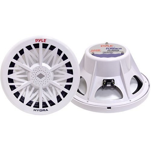 Pyle PLMRW10 10-Inch 500W 4-Ohm Marine Subwoofer, White