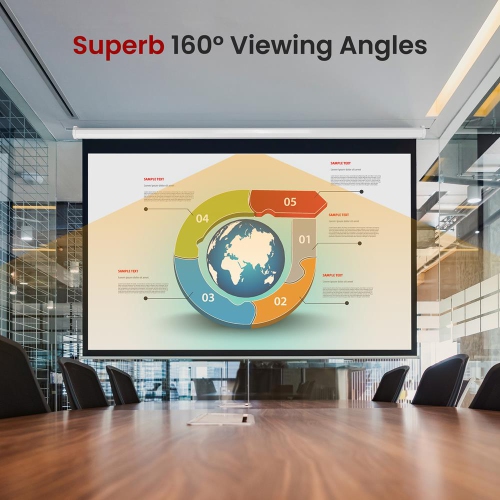 PYLE-HOME PRJSM9406 Universal Roll-Down Pull-Down Projection Screen, 50.3 x 67.3-Inch, Matte White