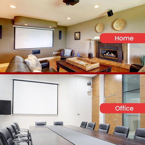 PYLE-HOME PRJSM9406 Universal Roll-Down Pull-Down Projection Screen, 50.3 x 67.3-Inch, Matte White