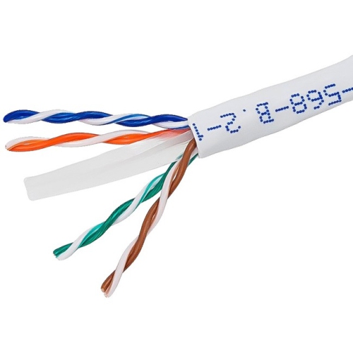 MONOPRICE INC  Monoprice 113677 Cat6 Bulk Bare Copper Ethernet Cable, Utp, Solid, Riser Rated, 500Mhz, 23Awg In White