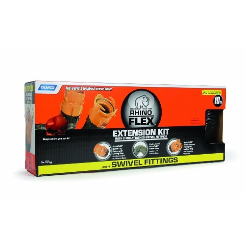 Camco 39764 Rhino Flex 10-Feet RV Sewer Hose Extension Kit with Swivel Fitting