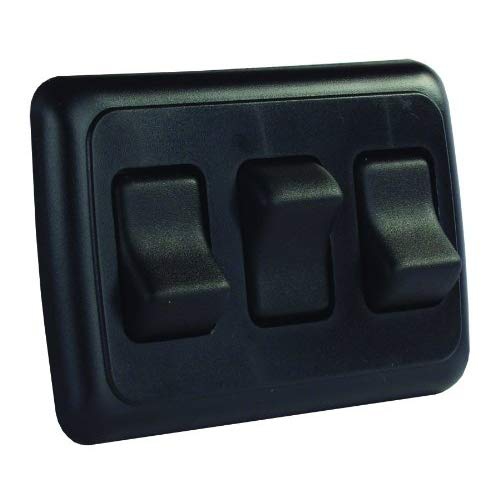 JR PRODUCTS  12245 Triple Spst On-Off Switch With Bezel In Black