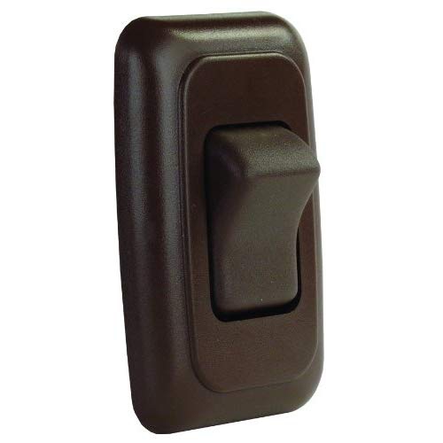 JR PRODUCTS  12135 Single Spst On-Off Switch With Bezel In Brown
