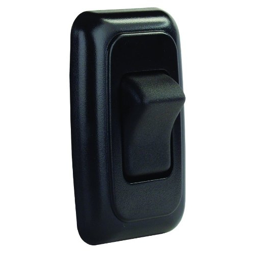 JR Products 12225 Black Single SPST On-Off Switch with Bezel