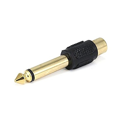 Monoprice 107149 6.35mm Mono Plug to RCA Jack Adaptor, Gold Plated