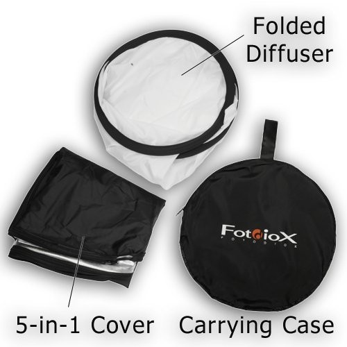 Fotodiox 5-in-1 40-Inch x 60-Inch Oval Premium-Grade Professional Collapsible Disc Reflector