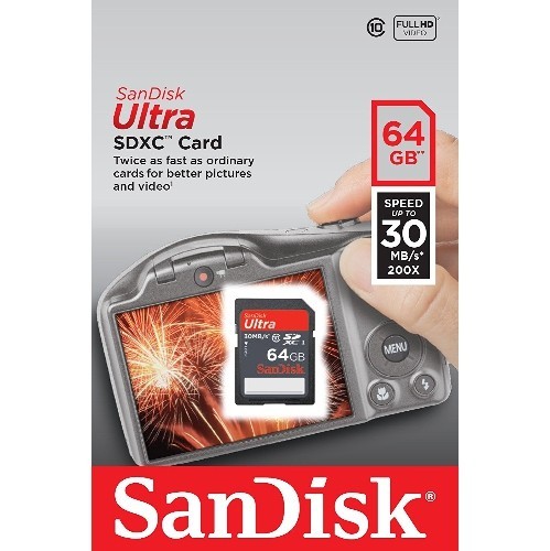 Carte mémoire SDXC Ultra classe 10/UHS-1 de 64 Go de SanDisk offrant une vitesse maximale de 30 Mo/s - SDSDU-064G-U46