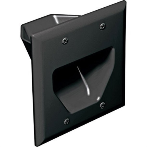 Datacomm 45-0002-Bk 2-Gang Recessed Low Voltage Cable Plate