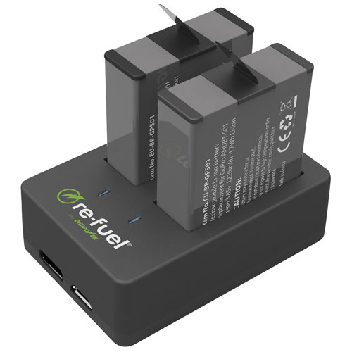 Chargeur de batterie double Refuel pour HERO5/6/7 de GoPro