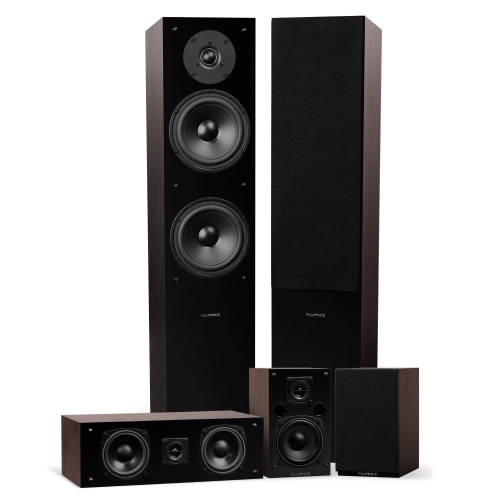 Fluance SXHTBW 5 Speaker Surround Sound Home Theater System - Natural Walnut