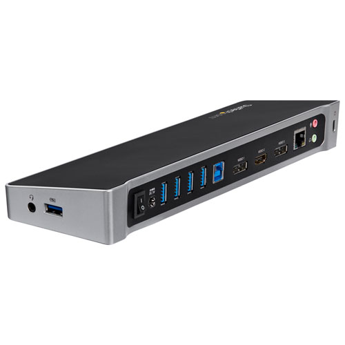 StarTech Triple Monitor USB 3.0 4K Docking Station - Black