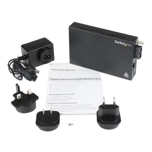 StarTech Gigabit Ethernet SM Fiber Media Converter SC 40km