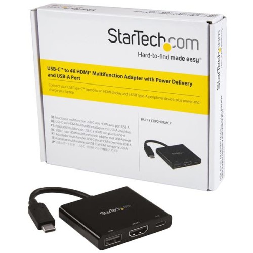 Adaptateur multifonction USB-C à HDMI 4K avec Power Delivery et port USB-A de StarTech