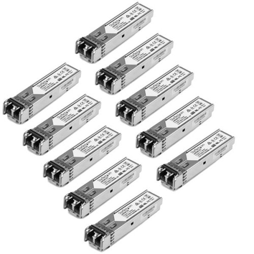 StarTech 10-Pack Gigabit Fiber SFP Transceiver Modules for HP J4859C Compatible
