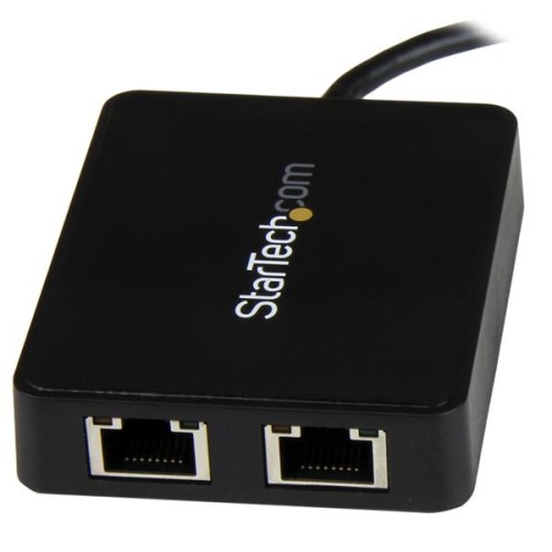 StarTech USB-C to Dual Gigabit Ethernet Adapter with USB 3.0 Type-A Port