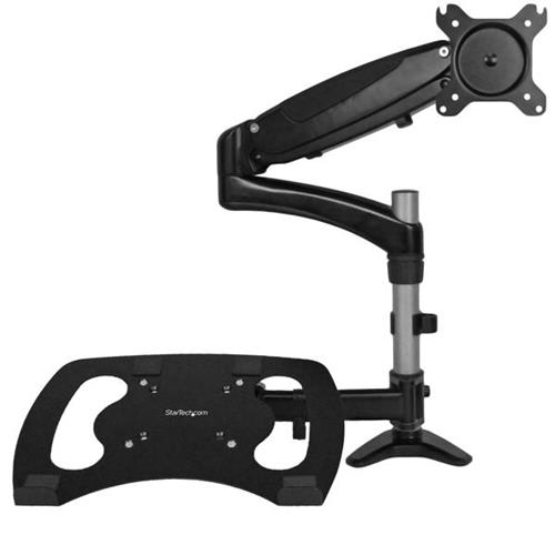 StarTech Full Motion Articulating Arm Monitor Desk Mount with Laptop Stand